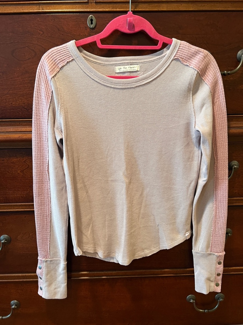 We the Free Two-Tone Pink Thermal Top - Long Sleeve